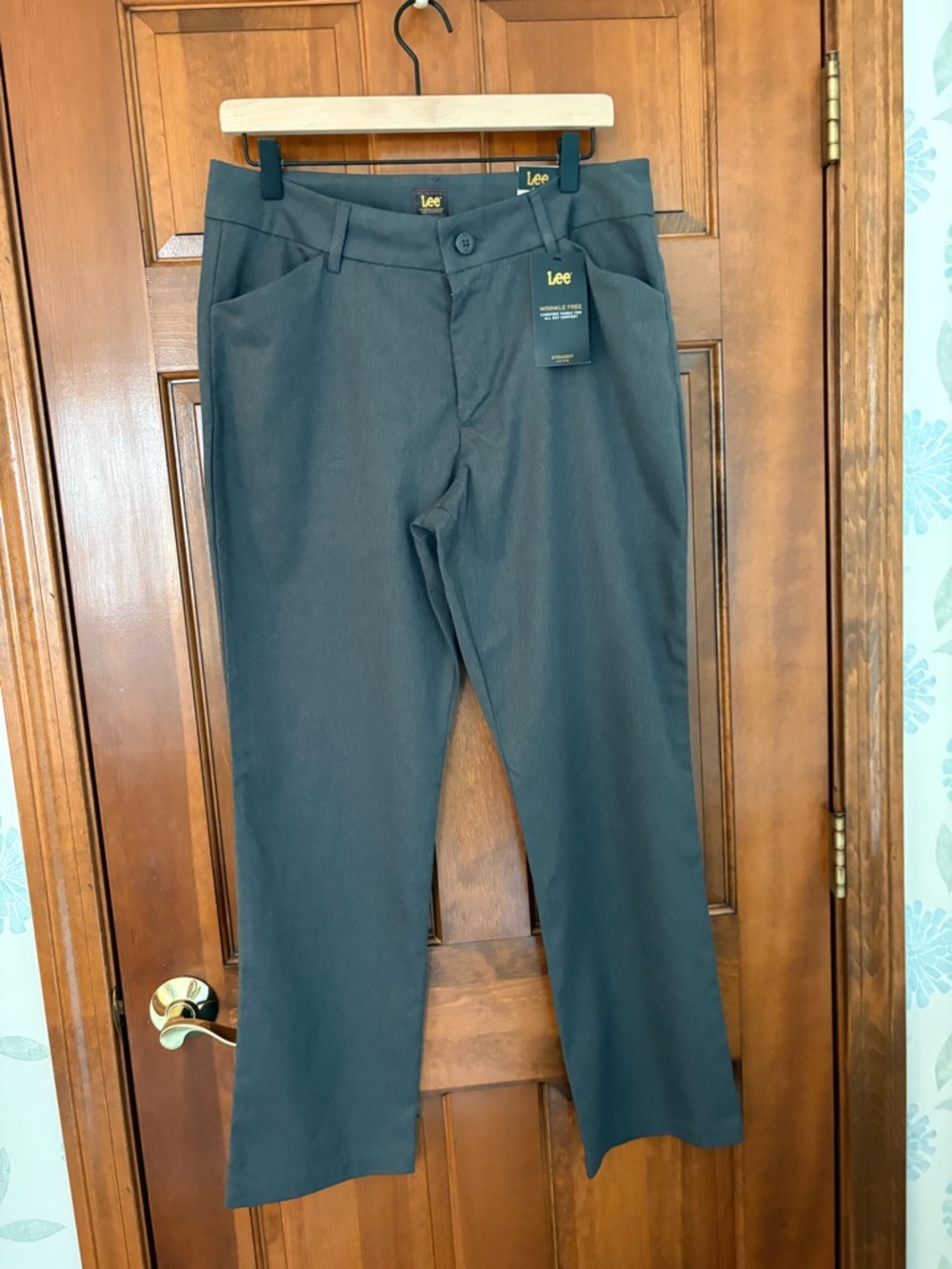 Lee Charcoal Heather Straight Pants NWT 12 Petite